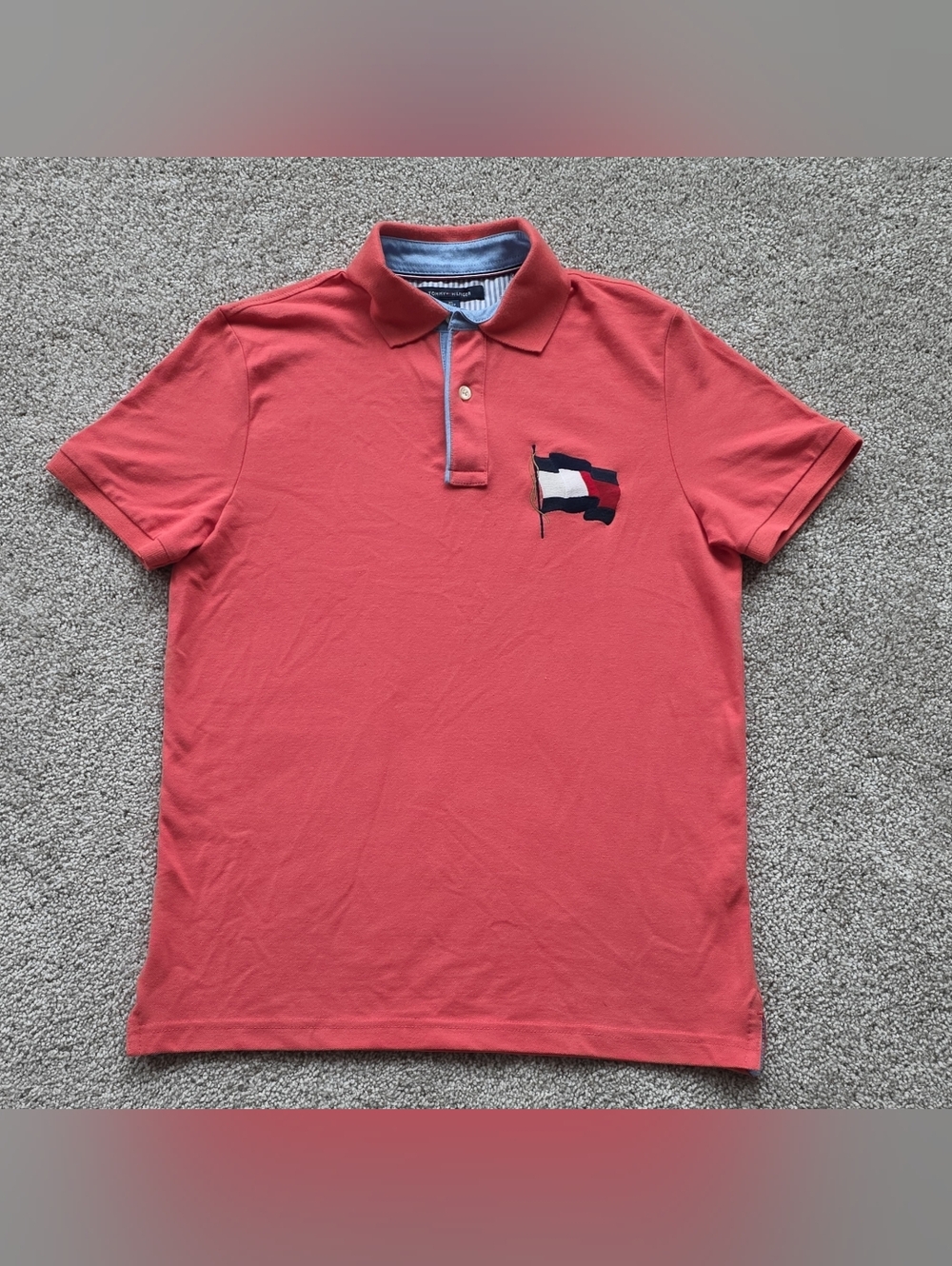 Tommy Hilfiger Coral Polo with Flag Patch